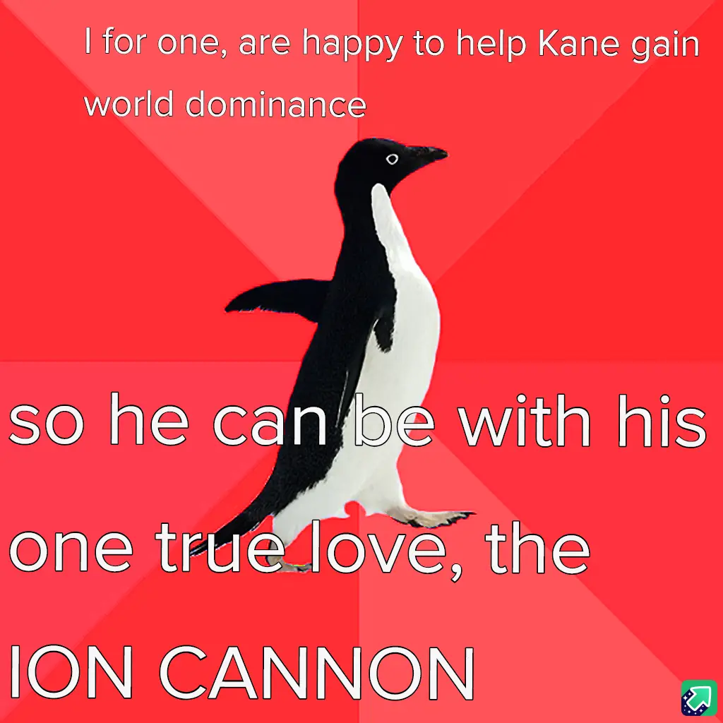A black-and-white penguin stands against a red background with diagonal stripes. White text overlaid on the image reads: 'I…