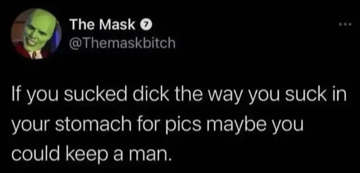 A screenshot of a tweet from a Twitter account named 'The Mask' with a profile picture of the green-masked character from…
