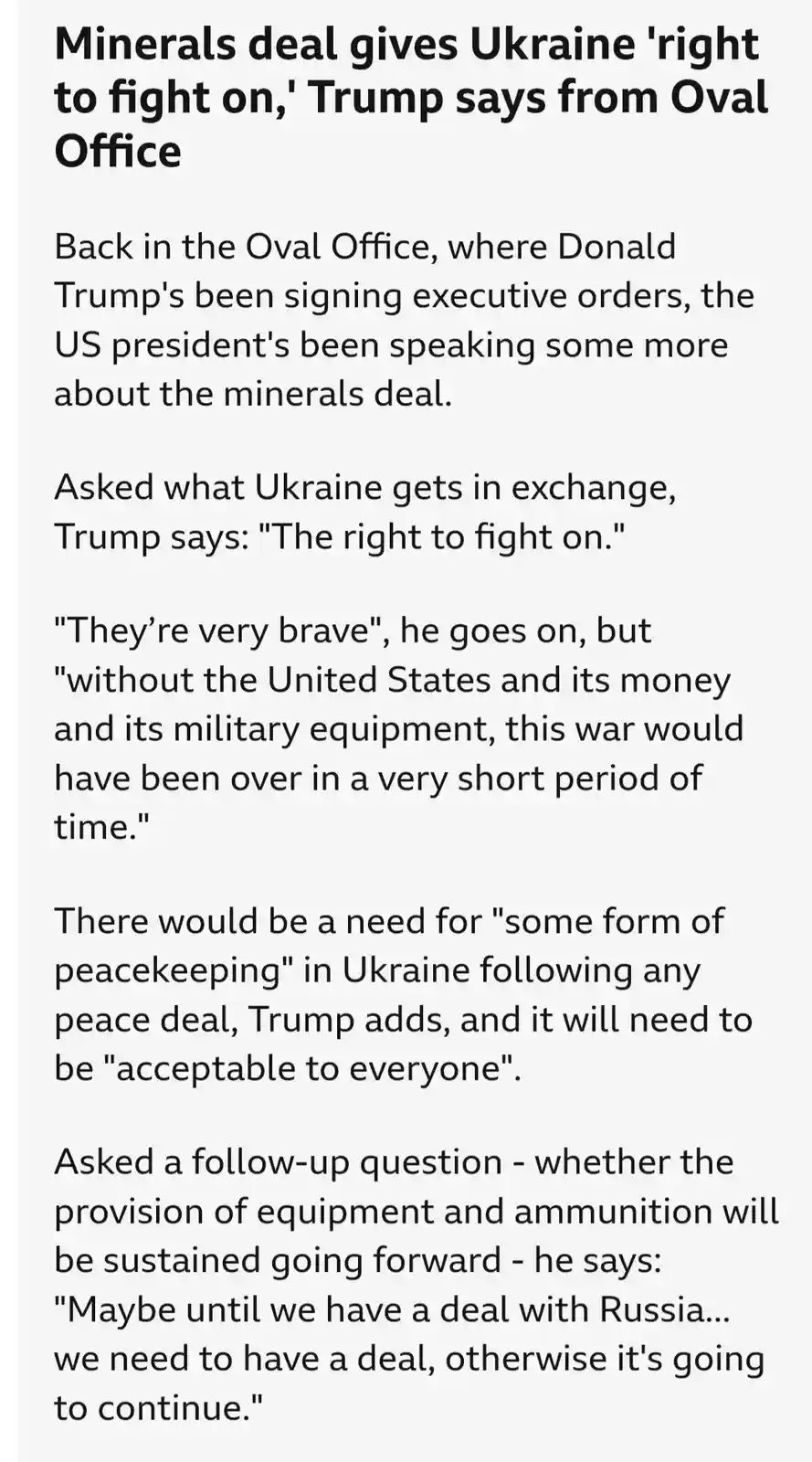 Ukrainian Official Announces New Minerals Deal with the US