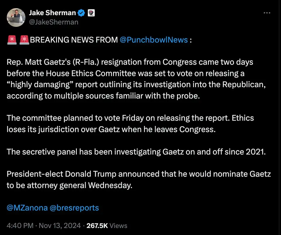Aha! The Real Reason Gaetz Decided to Step Down