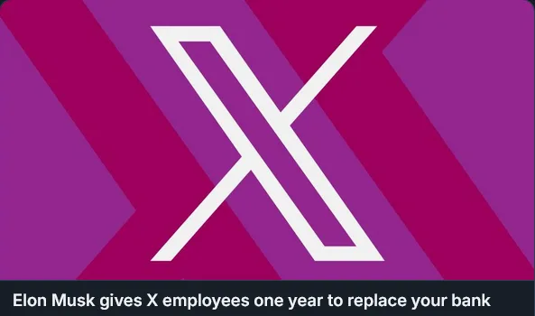 The image displays the X (formerly Twitter) logo, a white stylized 'X' on a magenta and purple geometric background. A black…