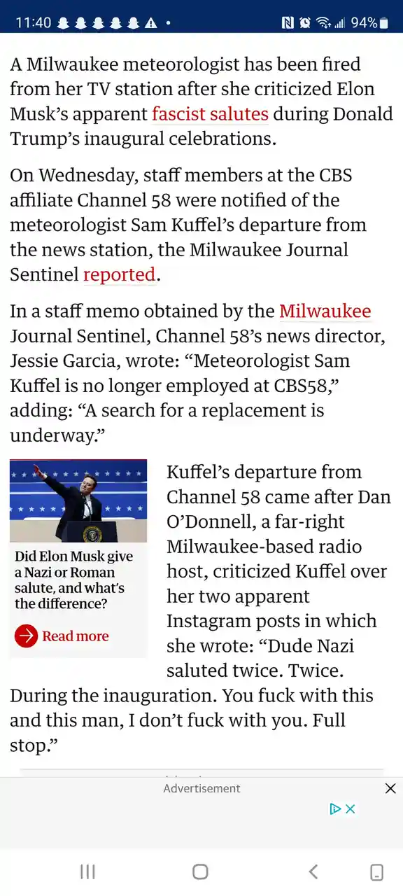 Meteorologist Gets Fired After Criticizing a Salute
