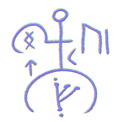 A stylized, hand-drawn anchor symbol with abstract, colorful, chalk-like lines on a solid purple background. The text 'i am…