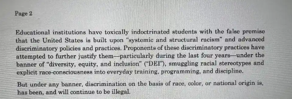 A screenshot of page 2 of a document with black text on a gray background. The text criticizes educational institutions for…