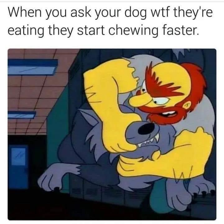 A cartoon image shows a muscular, red-haired, bearded man with a yellow skin tone, resembling Homer Simpson, holding a grey…