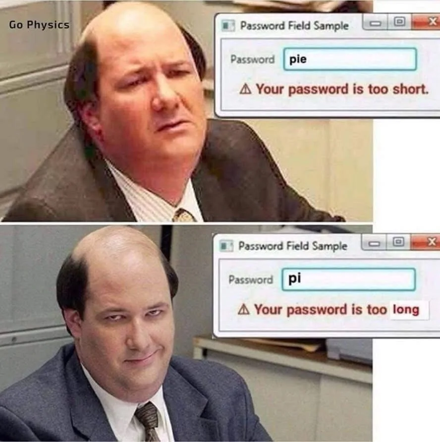 The image shows two panels of the character Jim Halpert from The Office. In the top panel, he looks confused as a password…