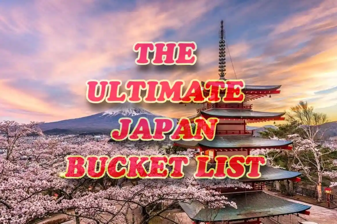 A scenic image of a traditional Japanese pagoda surrounded by blooming cherry blossom trees, with Mount Fuji visible in the…
