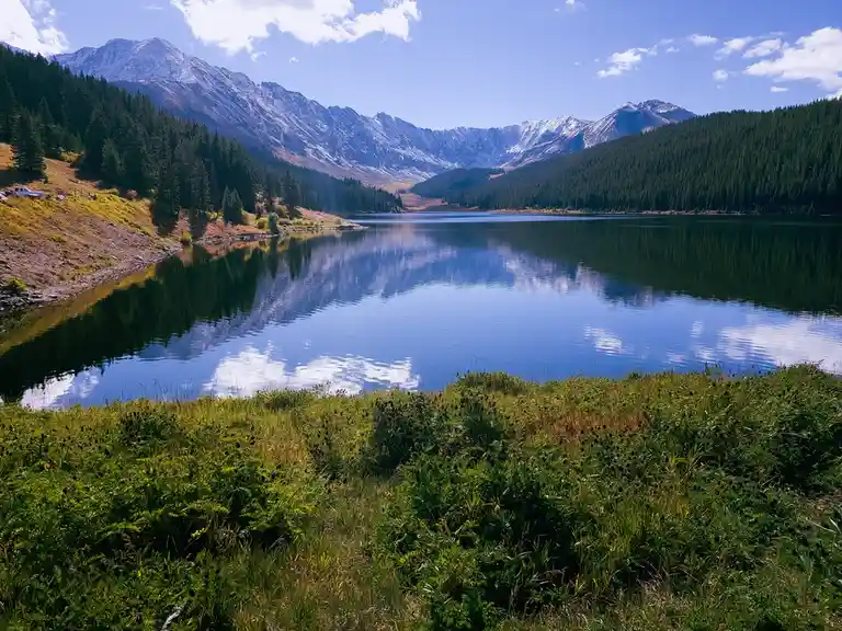 A serene view of Clinton Gulch Reservoir