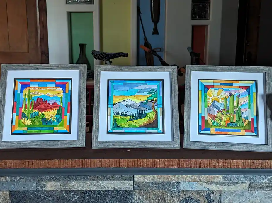 For the art crawl, I created these pieces as a surprise for my husband