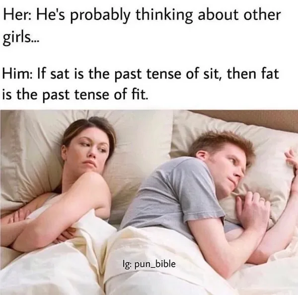 A man and woman lie in bed, turned away from each other, suggesting relationship tension. The woman looks concerned, the man…