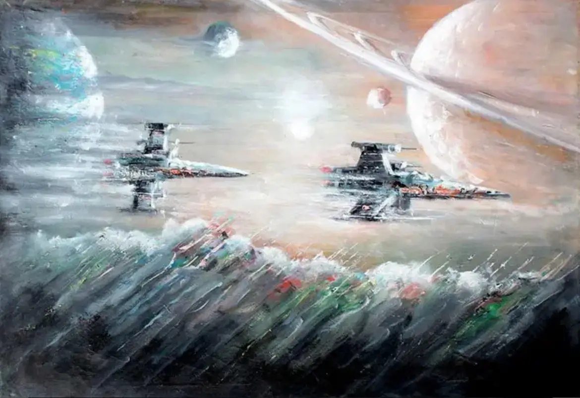 My artistic vision: X-Wings soaring over Titan