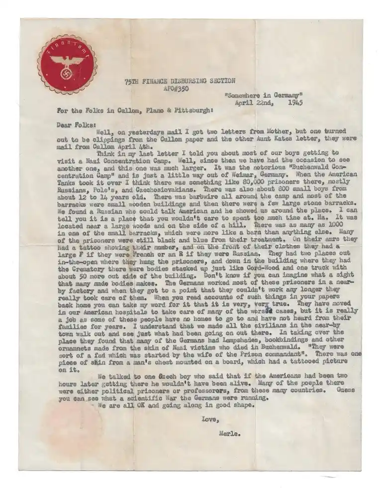 A Heart-Wrenching Letter from a WWII Soldier After Visiting Buchenwald
