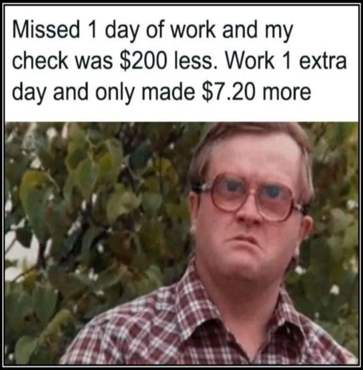 A man with glasses and a plaid shirt stares with a confused, slightly annoyed expression. The text above him reads: 'Missed…