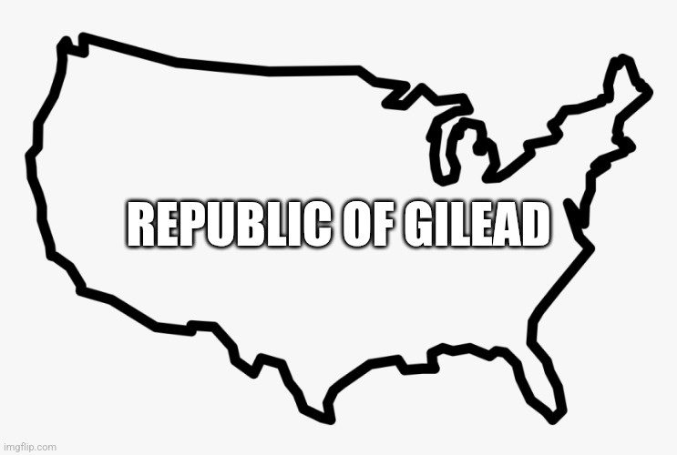 A simple black outline of the United States of America is shown on a plain white background. Centered over the map is the…