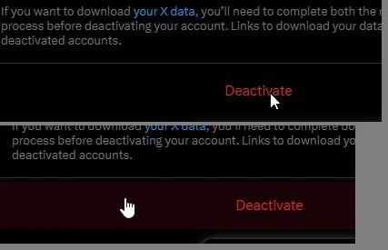 A screenshot of a computer interface showing a dark-themed dialog box with the word 'Deactivate' in red text, highlighted by…