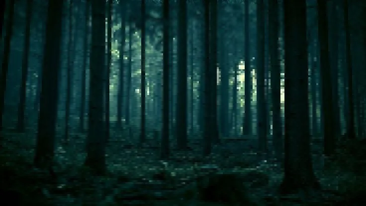 A Dark and Creepy Pixelated Forest Awaits