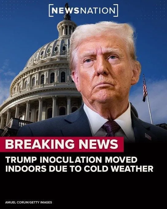 A news-style image features Donald Trump in front of the U.S. Capitol building under a blue sky. The image includes a…
