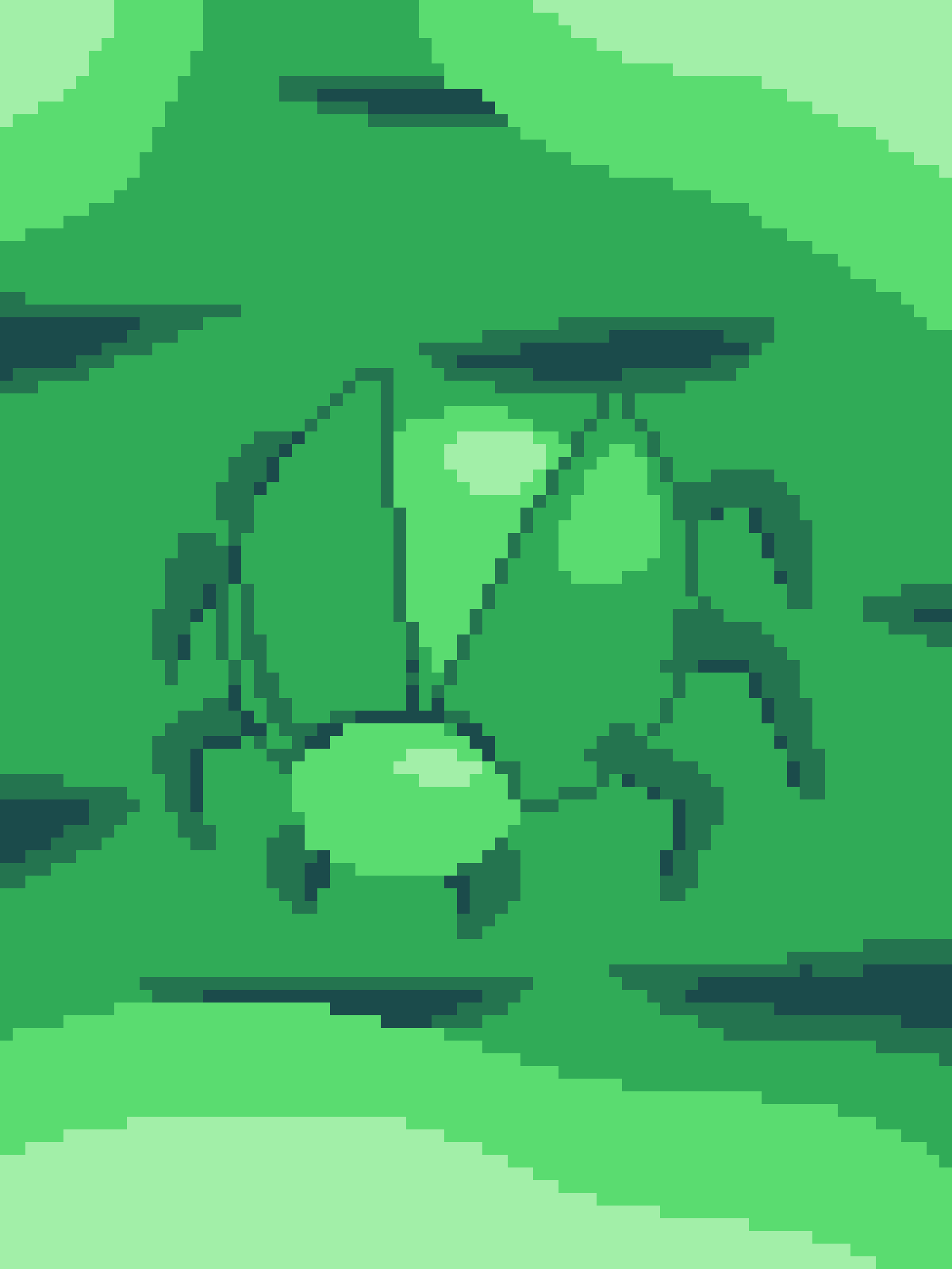 Stunning Emerald Bug in Pixel Art Form