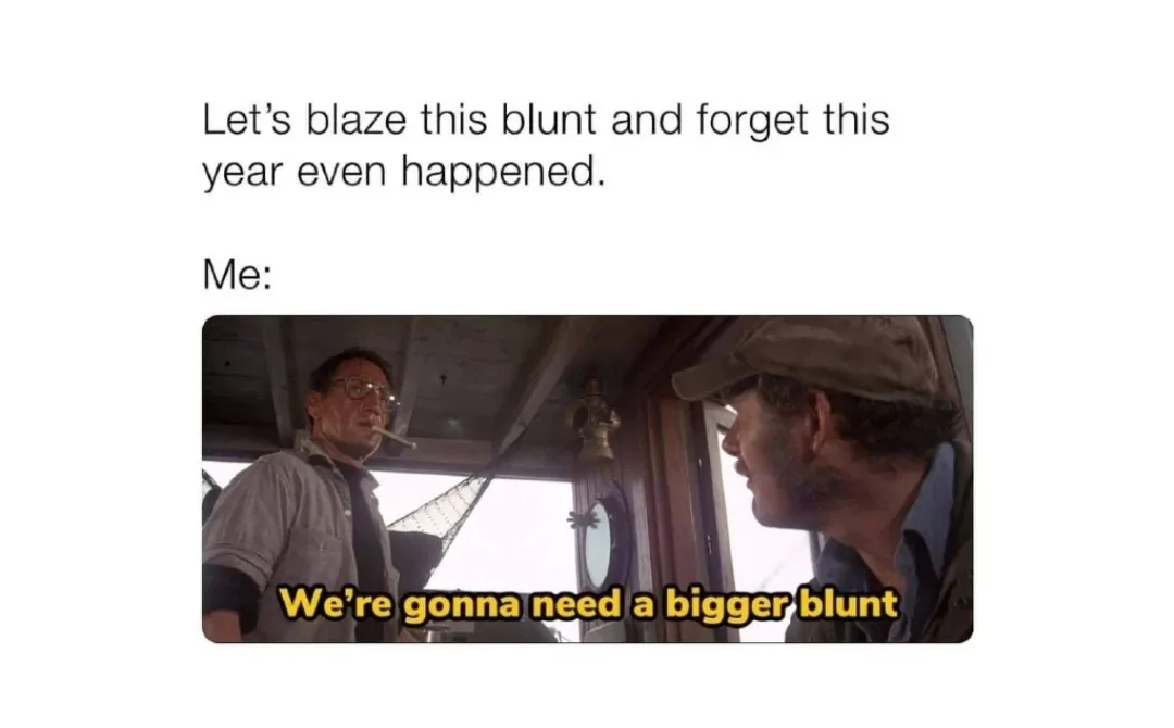 The image shows a scene from the movie 'The Lost Boys' where one character, holding a cigarette, says to another, 'We're…