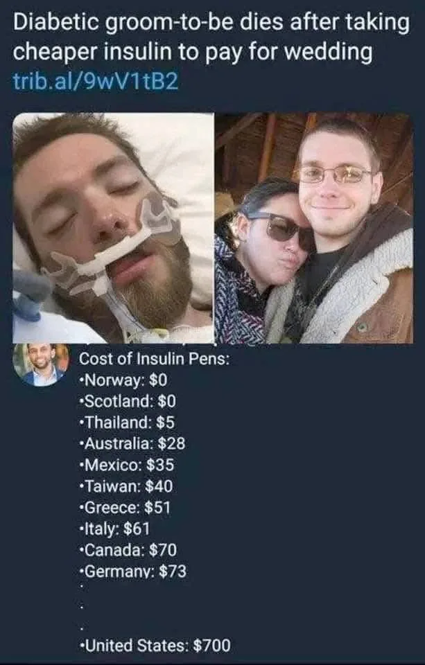 The image displays a split-screen: on the left, a man with a beard is in a hospital bed with an oxygen mask and nasal…