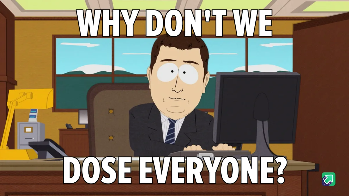 An animated man in a suit sits at a desk in an office, looking blankly at a computer monitor. Large white text overlaid on…
