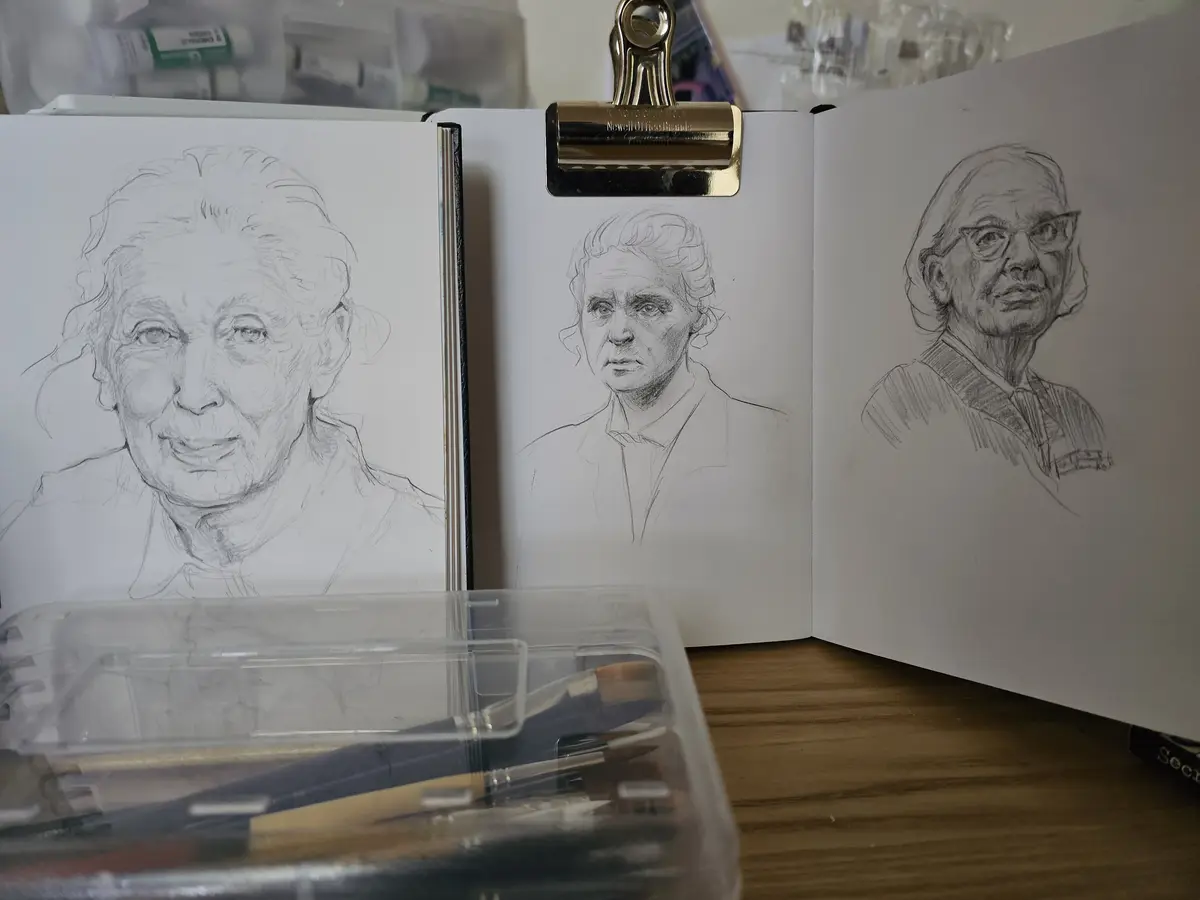 My Artistic Tribute: Sketching Iconic Women Through the Ages