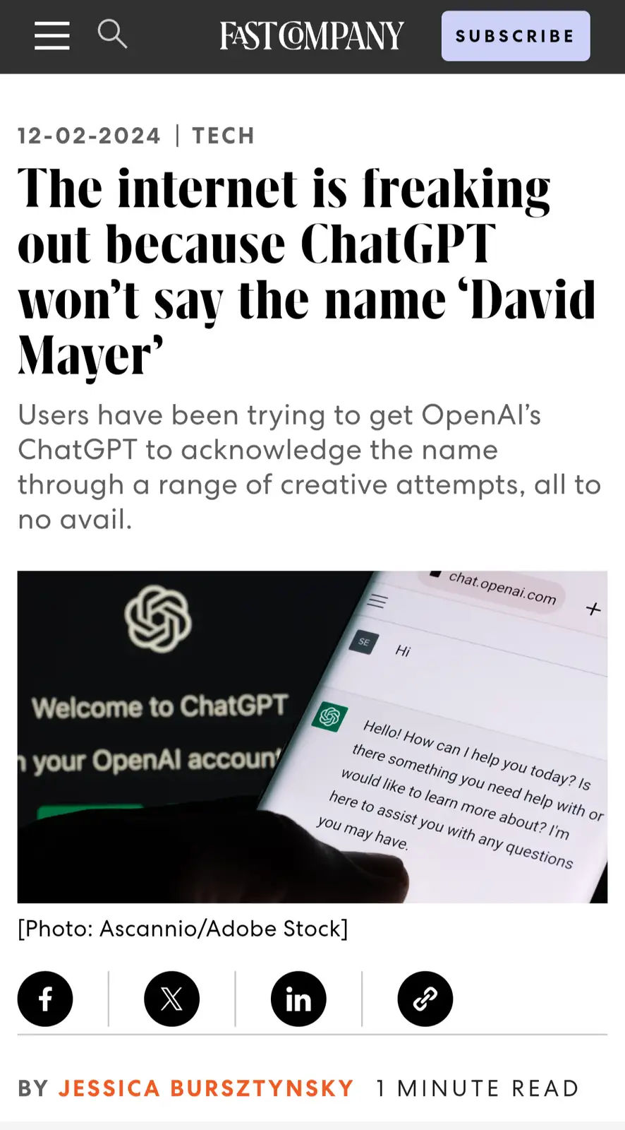 The Mystery of David Mayer: Why Won't ChatGPT Acknowledge His Name?