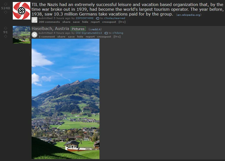 A scenic photo of the Austrian village of Haselbach, nestled in green hills under a blue sky, overlaid with text stating…