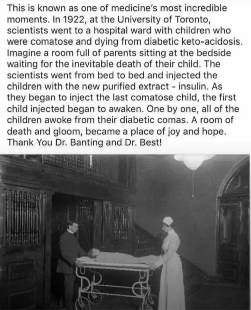 A black-and-white historical photo shows two medical professionals, a man and a woman in early 20th-century attire, standing…