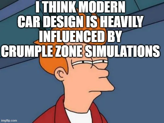 The image shows a side profile of the animated character Fry from Futurama, looking slightly skeptical or thoughtful. He has…