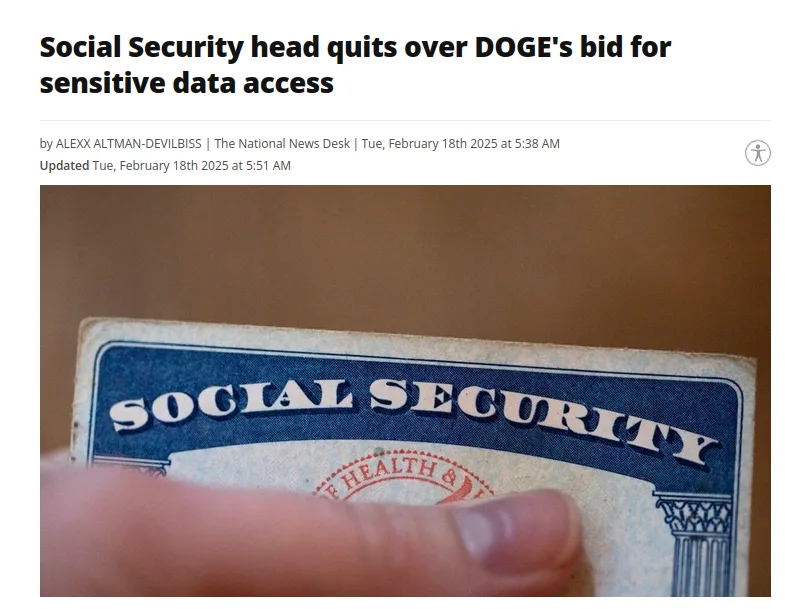 A close-up photo shows a finger holding a U.S. Social Security card, with the text 'SOCIAL SECURITY' clearly visible in…