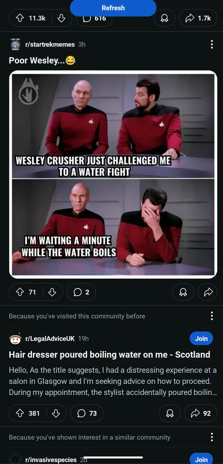 The image is a two-panel meme featuring Captain Picard and Wesley Crusher from Star Trek: The Next Generation. In the top…