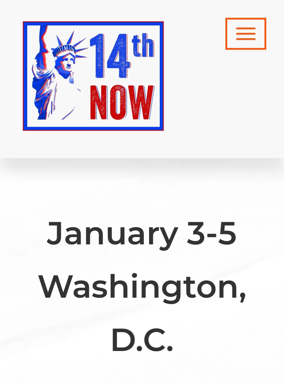 An image displays a stylized graphic of the Statue of Liberty holding a torch, next to the text '14th NOW' in bold red and…