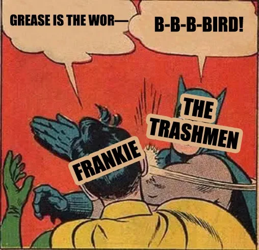 A comic book panel shows a character in a yellow shirt being attacked by a blue bird-like creature. Speech bubbles read…
