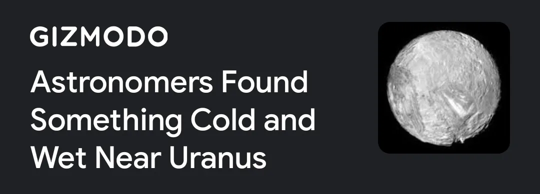The image displays a black background with white text mimicking a Gizmodo news headline reading 'Astronomers Found Something…