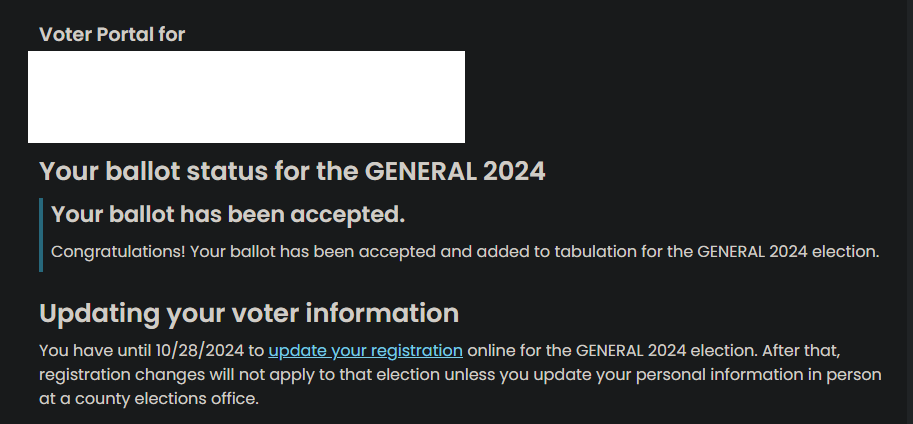 Your Vote Has Been Counted!